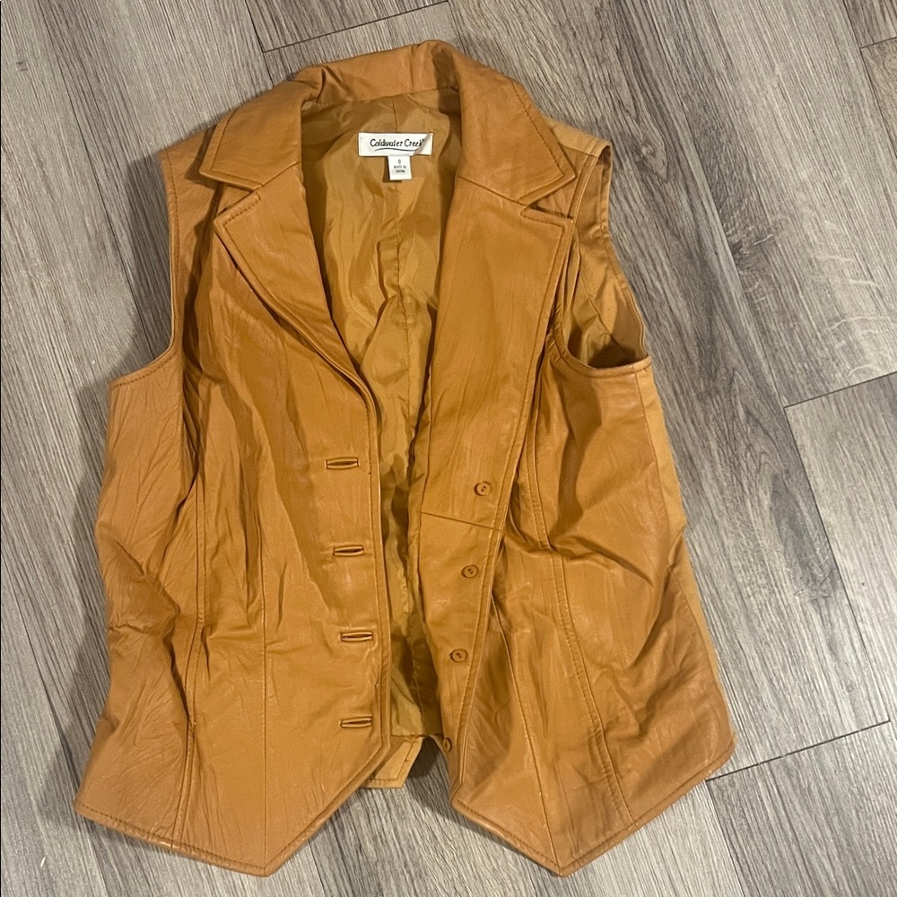 Coldwater Creek Brown Leather Vest